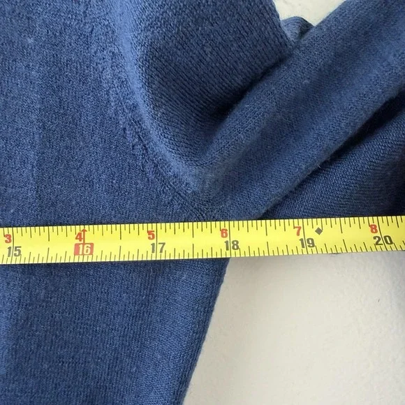 Lia Molly Womens Sweater L Blue Wool Wrap Front Knit Top Indie Coquette - Picture 7 of 7